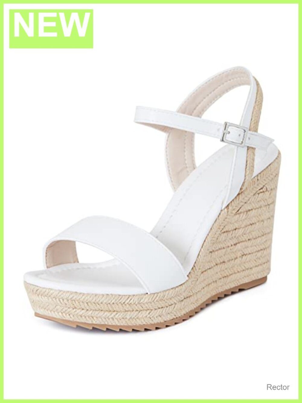 Womens Wedge Sandals Open Toe Espadrille Platform Ankle Strap Buckle